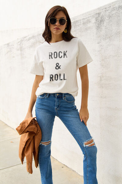 swvws Simply Love Full Size ROCK & ROLL Short Sleeve T-Shirt