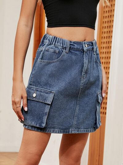 swvws High Waist Denim Skirt