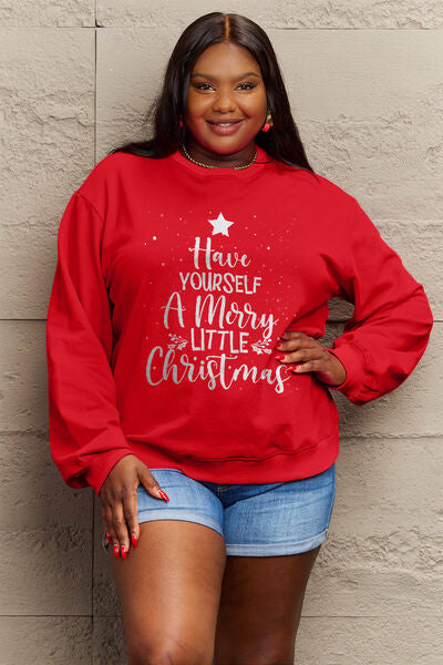 swvws Simply Love Full Size HAVE YOURSELF A MERRY LITTLE CHRISTMAS Round Neck Sweatshirt