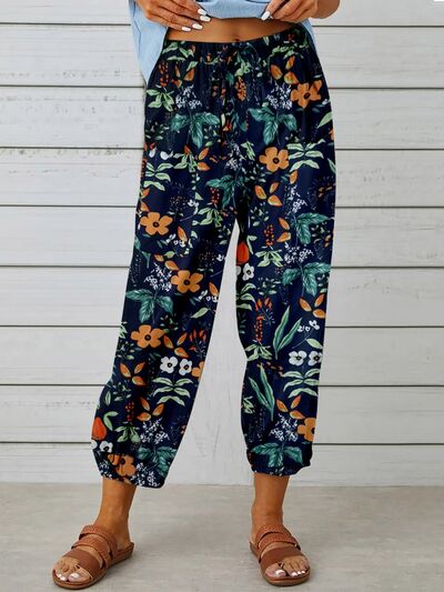 swvws Printed Tied Cropped Pants