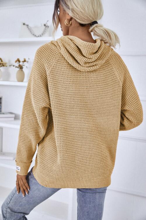 swvws Drawstring Long Sleeve Hooded Sweater