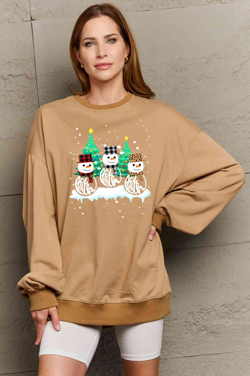 swvws Simply Love Full Size Graphic Round Neck Sweatshirt