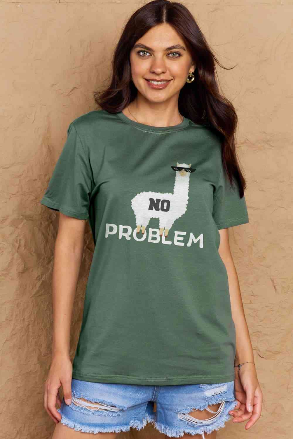 swvws Simply Love Full Size NO PROBLEM Graphic Cotton Tee