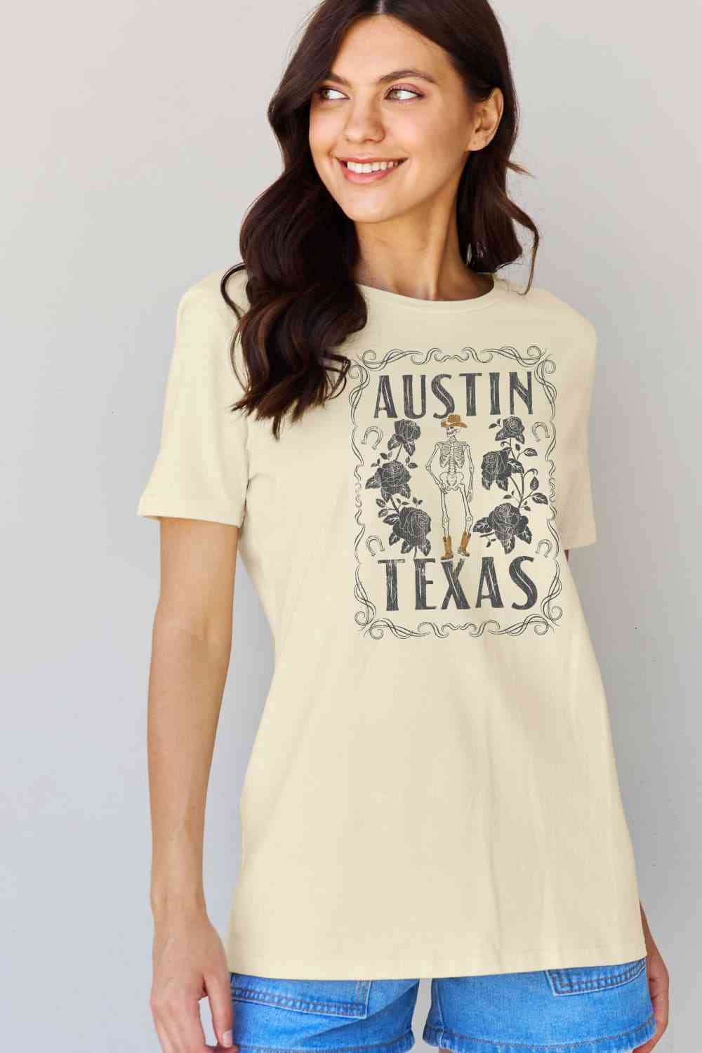 swvws Simply Love Full Size AUSTIN  TEXAS Graphic Cotton T-Shirt