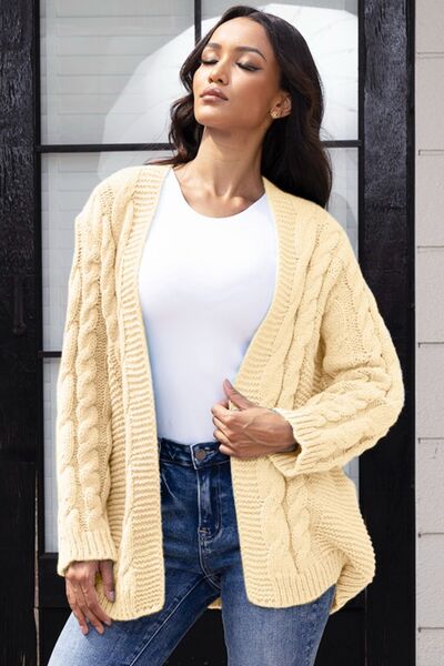 swvws Open Front Cable-Knit Cardigan