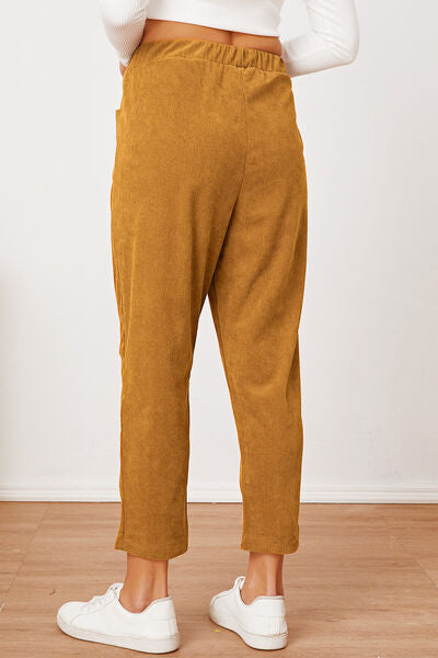 swvws Pocketed Elastic Waist Pants