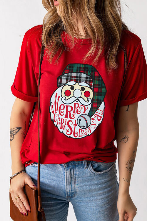 swvws Santa Graphic Short Sleeve T-Shirt