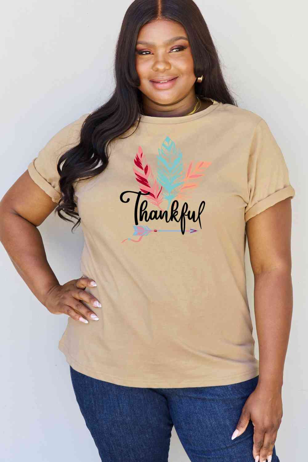 swvws Simply Love Full Size THANKFUL Graphic T-Shirt