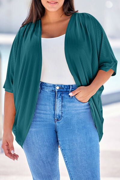 swvws Plus Size Ribbed Cocoon Cover Up