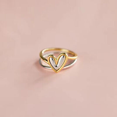 swvws Heart Shape Irregular 925 Sterling Silver Ring