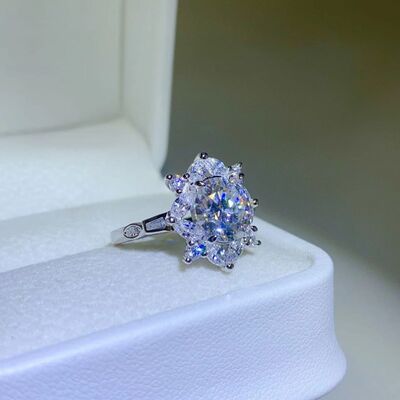 swvws 2 Carat Moissanite 925 Sterling Silver Ring