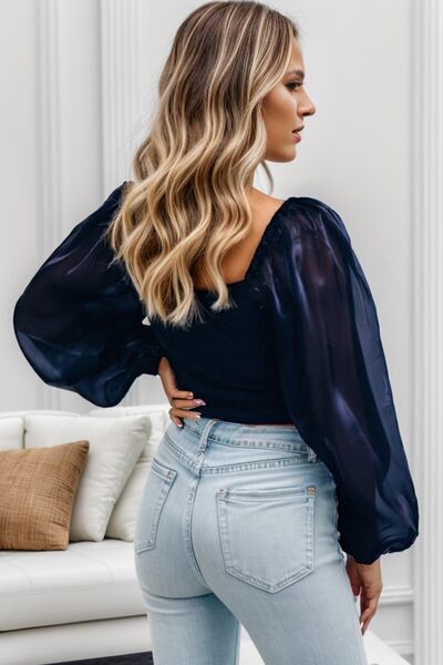 swvws Square Neck Balloon Sleeve Blouse