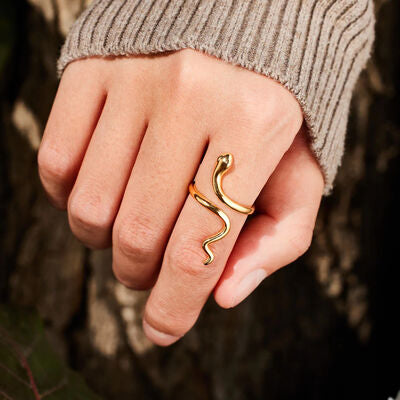 swvws Snake Shape 18K Gold-Plated Bypass Ring