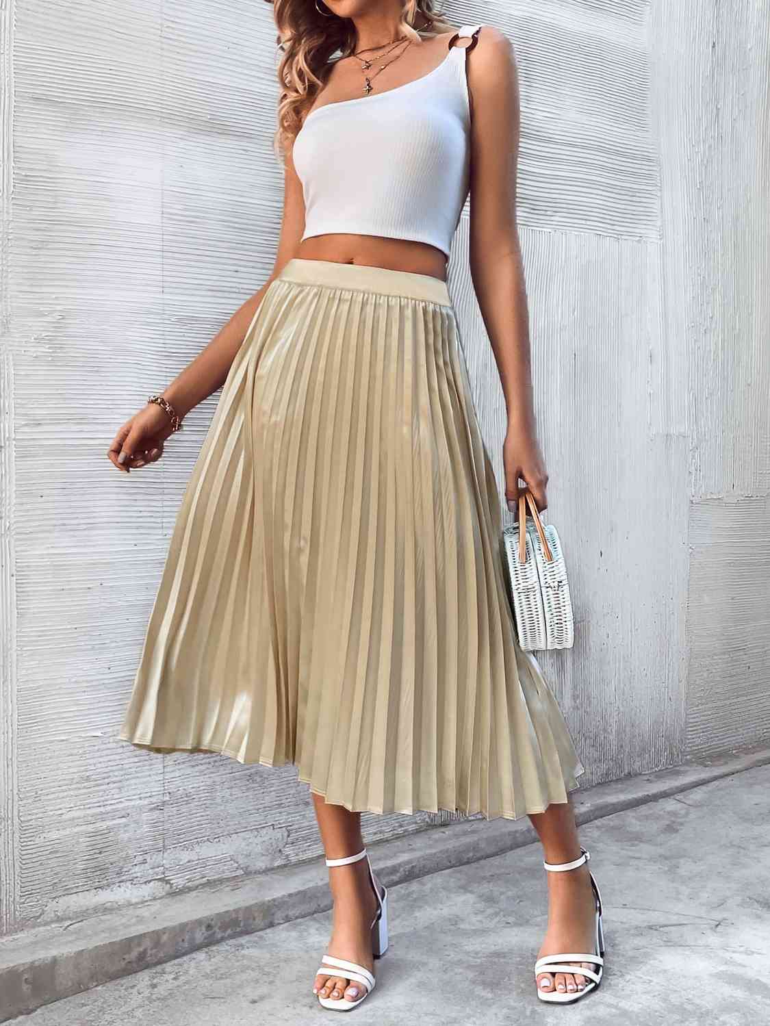 swvws Pleated Midi Skirt