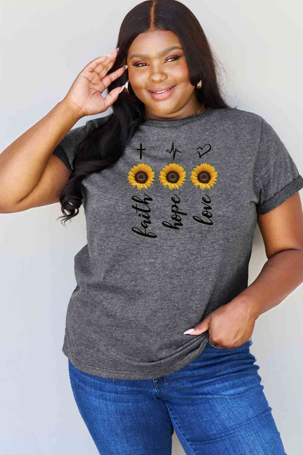 swvws Simply Love Full Size Sunflower Graphic T-Shirt