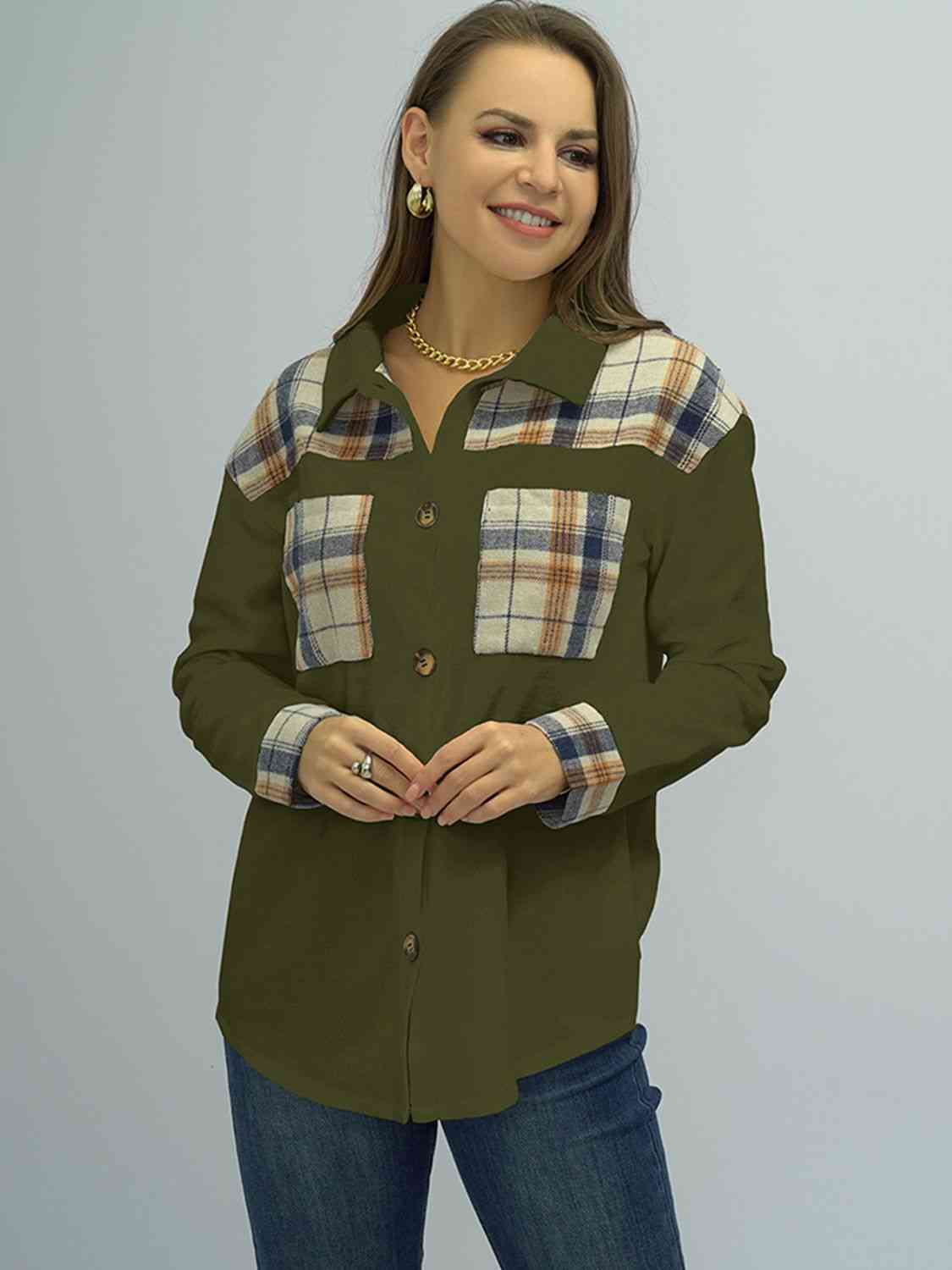 swvws Plaid Dropped Shoulder Shirt