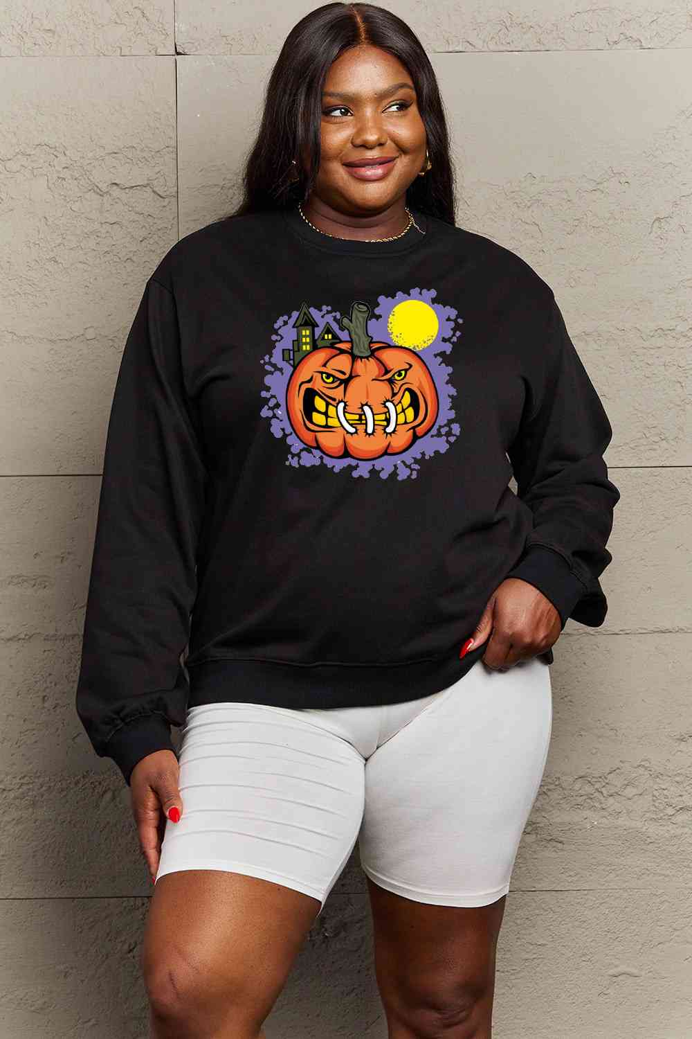 swvws Simply Love Full Size Graphic Round Neck Sweatshirt