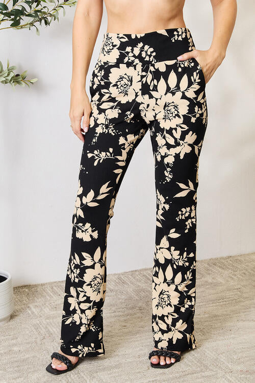 swvws Heimish Full Size High Waist Floral Flare Pants