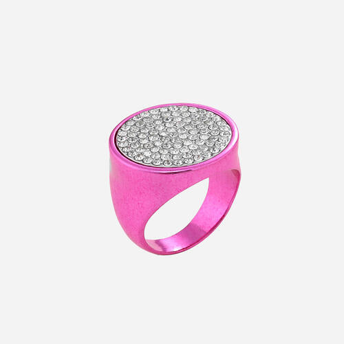 swvws Geometric Glass Stone Alloy Ring