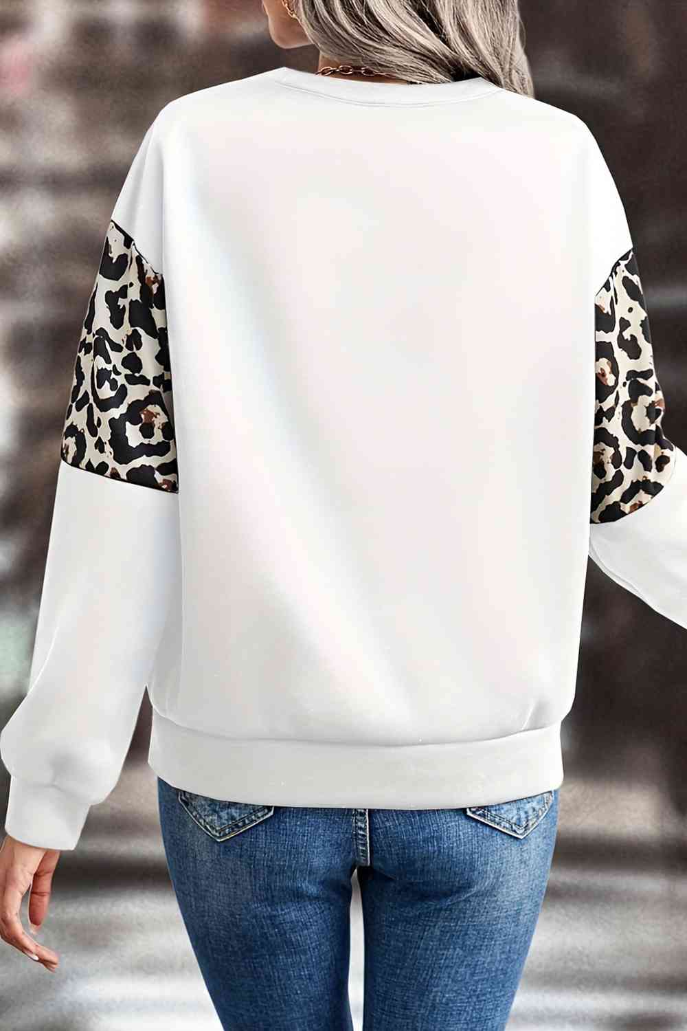 swvws Leopard Dropped Shoulder Sweatshirt