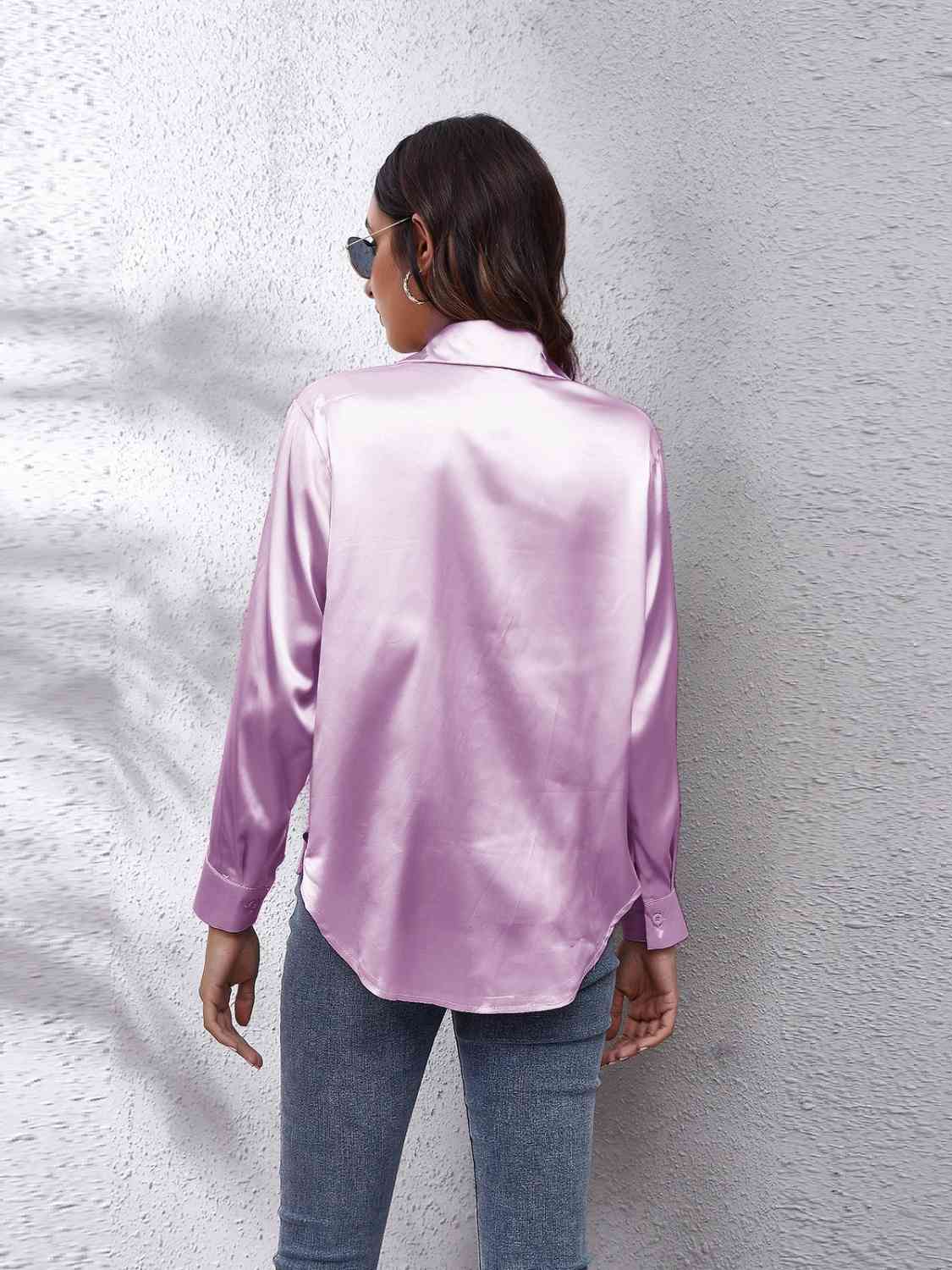 swvws Collared Neck Buttoned Long Sleeve Shirt