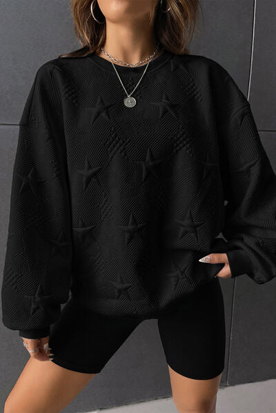 swvws Star Lantern Sleeve Dropped Shoulder Sweatshirt