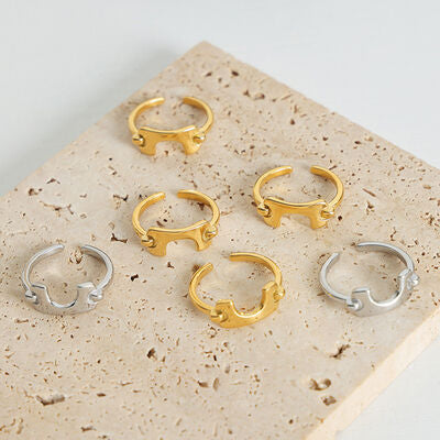 swvws 18K Gold-Plated Irregular Open Ring