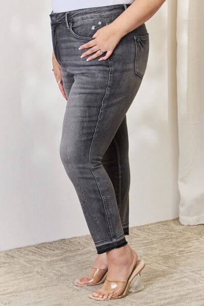 swvws Judy Blue Full Size High Waist Tummy Control Release Hem Skinny Jeans