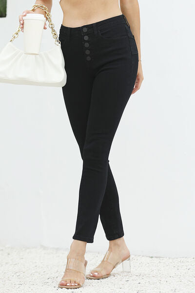 swvws High Waist Button-Fly Slim Jeans