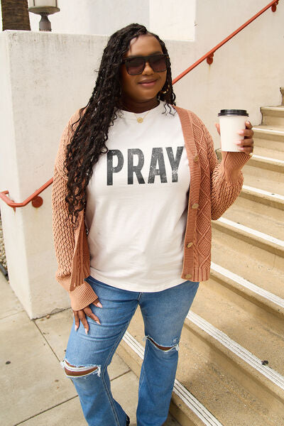 swvws Simply Love Full Size PRAY Round Neck T-Shirt