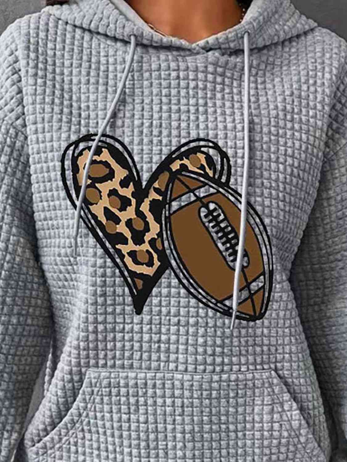 swvws Heart & Football Graphic Hoodie