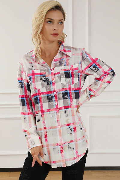 swvws Plaid Button Up Long Sleeve Shirt