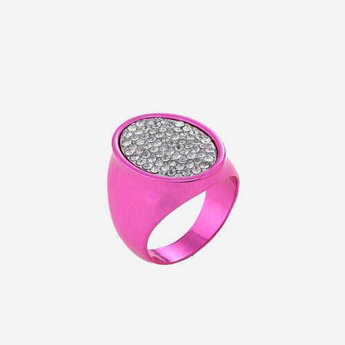 swvws Geometric Glass Stone Alloy Ring