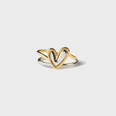 swvws Heart Shape Irregular 925 Sterling Silver Ring