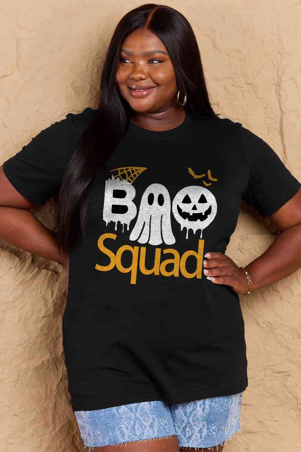 swvws Simply Love Full Size BOO SQUAD Graphic Cotton T-Shirt