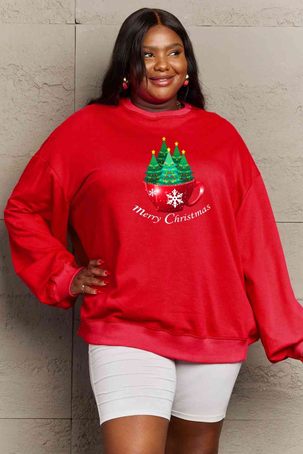 swvws Simply Love Full Size MERRY CHRISTMAS Graphic Sweatshirt