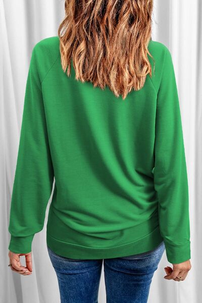 swvws LOVE Lucky Clover Round Neck Sweatshirt