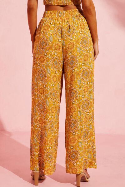 swvws Pocketed Floral Wide Leg Pants