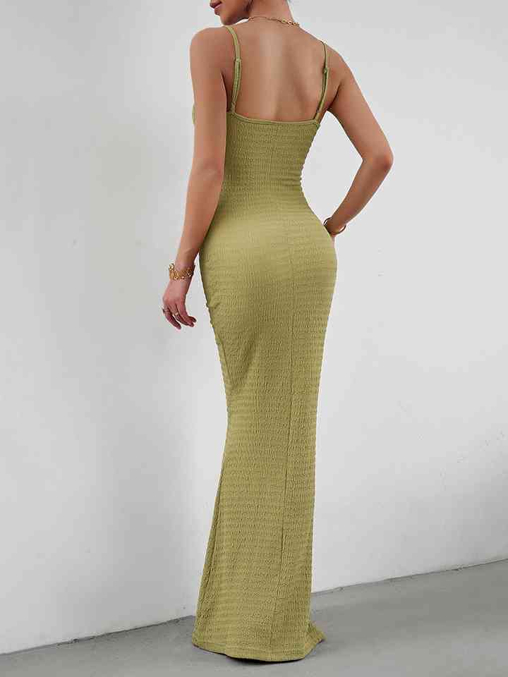 swvws Straight Neck Sleeveless Maxi Dress