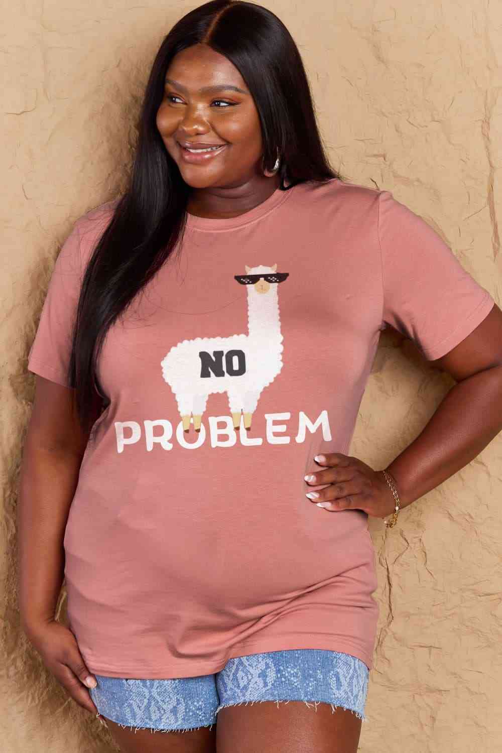 swvws Simply Love Full Size NO PROBLEM Graphic Cotton Tee