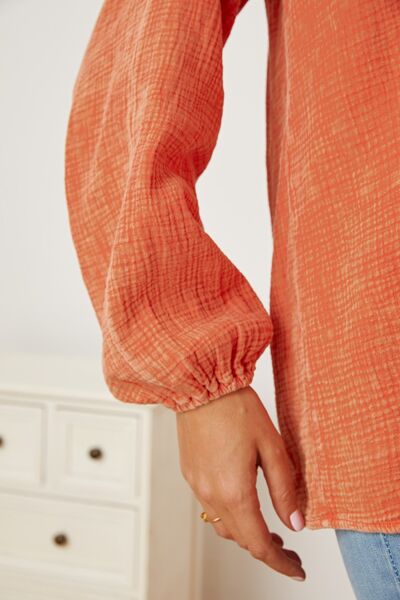 swvws Frill V-Neck Balloon Sleeve Blouse