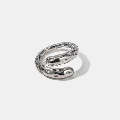 swvws Titanium Steel Gold-Plated Bypass Ring