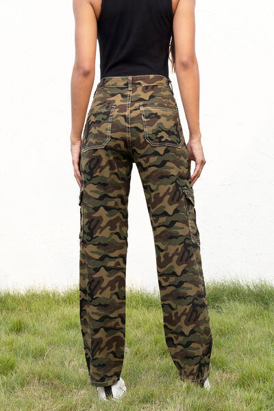 swvws Camouflage Straight Leg Cargo Pants