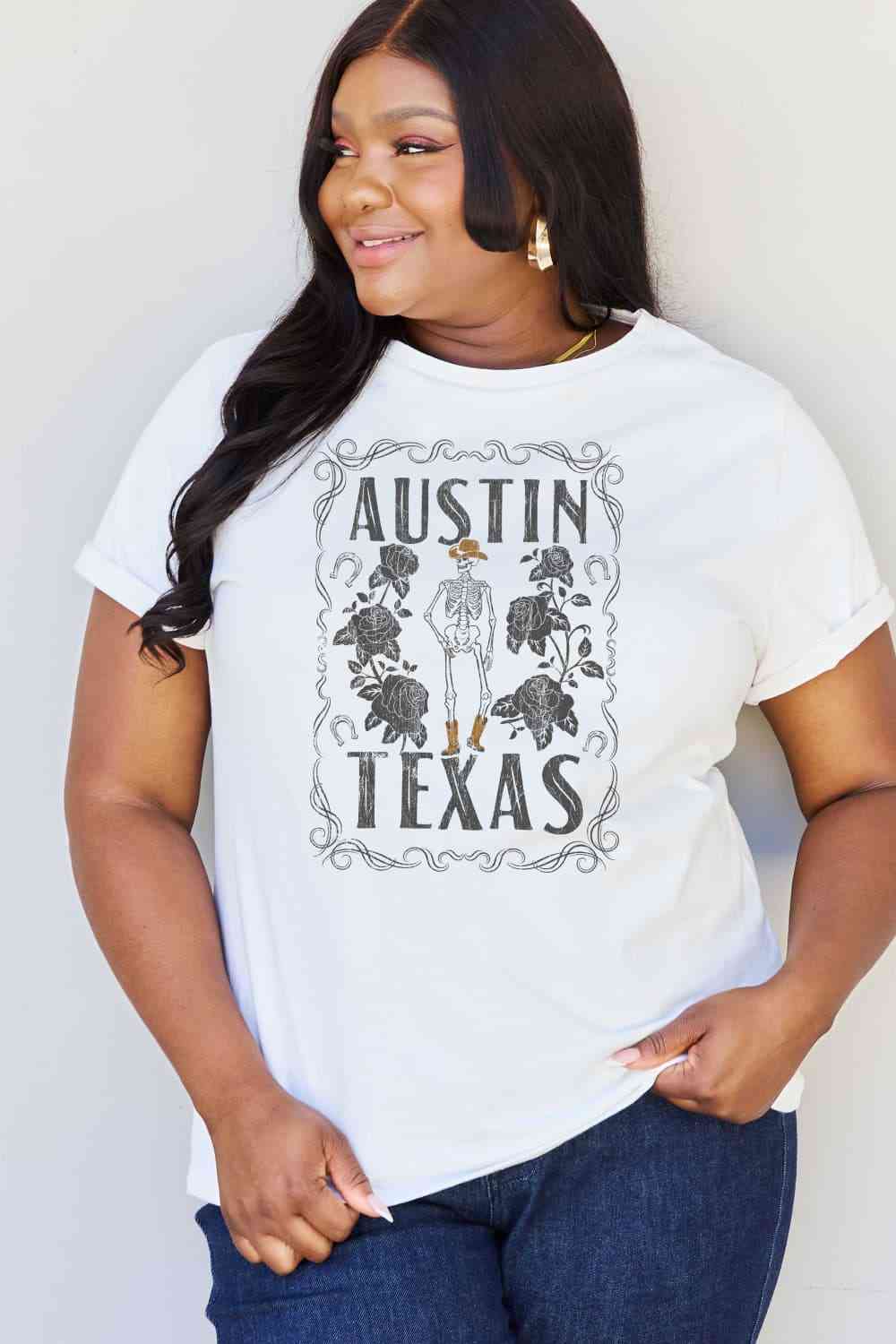 swvws Simply Love Full Size AUSTIN  TEXAS Graphic Cotton T-Shirt