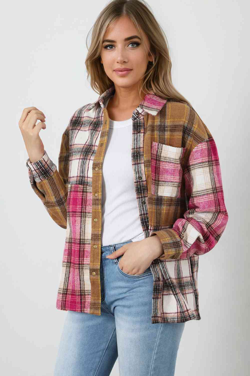 swvws Plaid Shirt Jacket