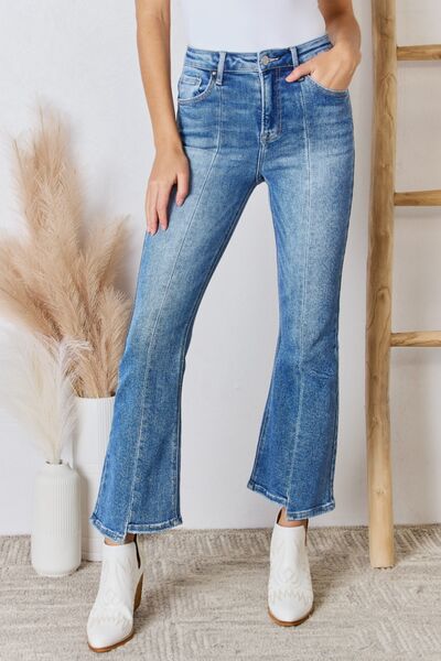 swvws RISEN Full Size High Rise Ankle Flare Jeans