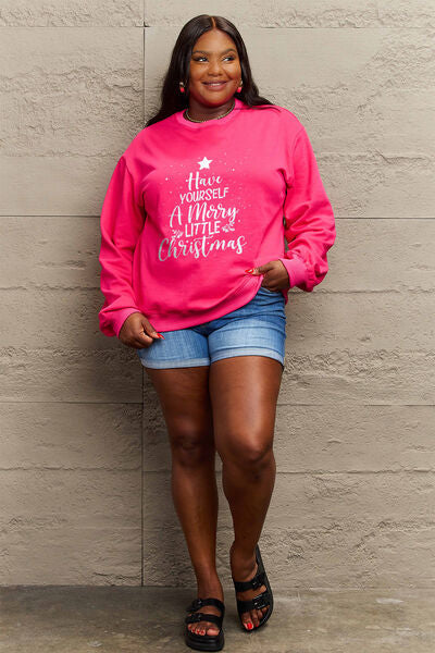 swvws Simply Love Full Size HAVE YOURSELF A MERRY LITTLE CHRISTMAS Round Neck Sweatshirt