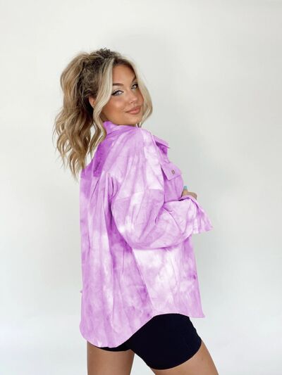 swvws Tie-Dye Button Up Long Sleeve Shirt