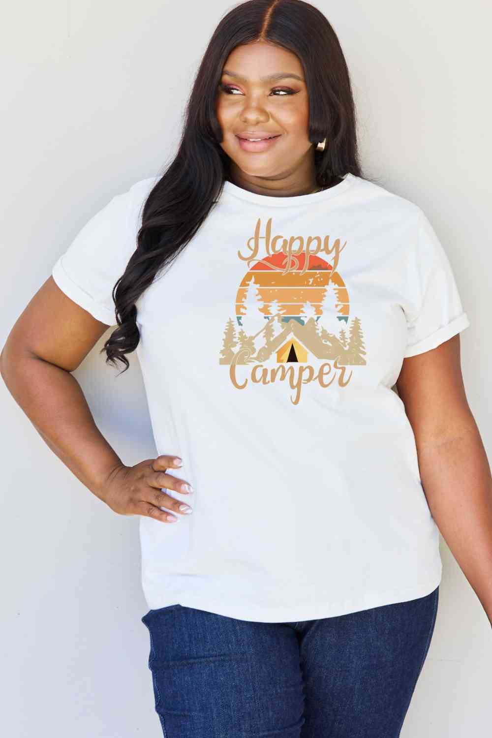 swvws Simply Love Full Size HAPPY CAMPER Graphic T-Shirt