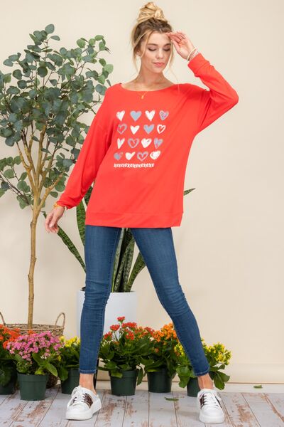 swvws Celeste Full Size Heart Graphic Long Sleeve T-Shirt